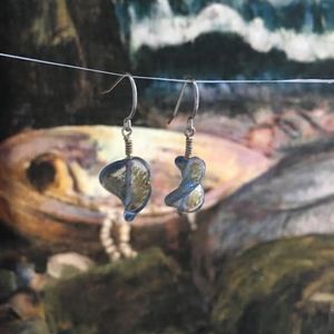 127: “Wave” Twisted Venetian Glass Earrings